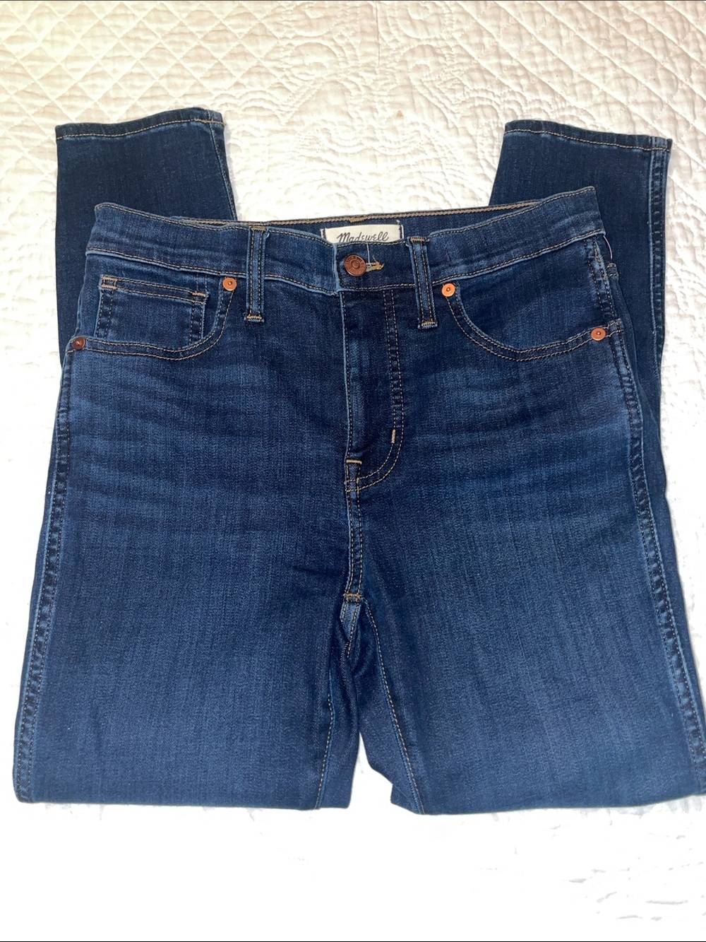 NWOT Madewell Dark Wash/Dark indigo 10” High-Rise Skinny Jeans. 27P. NWOT